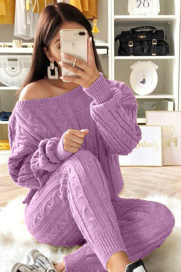 WW | Elevated Comfort Kabelpullover und Slim Fit Hosen Set