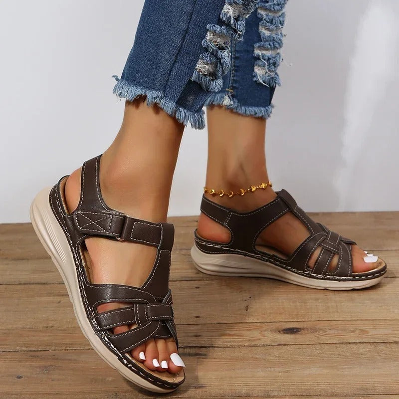 WW | Damen Orthopädische Leder Sandalen Bequeme Sommer Für Frauen
