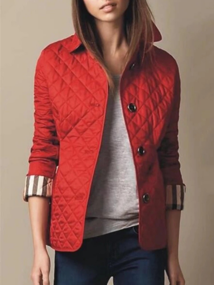 W&W Mode | Kurze Gesteppte Damenjacke Mit Knöpfen Und Kragen, Elegant