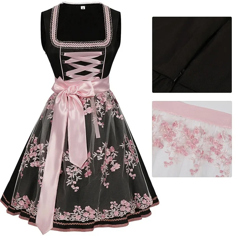 W&W Mode | Damen Traditionelles Kleid mit Blumenstickerei