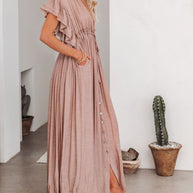 WW | Stilvolles Maxikleid mit Flatterärmeln für Frauen