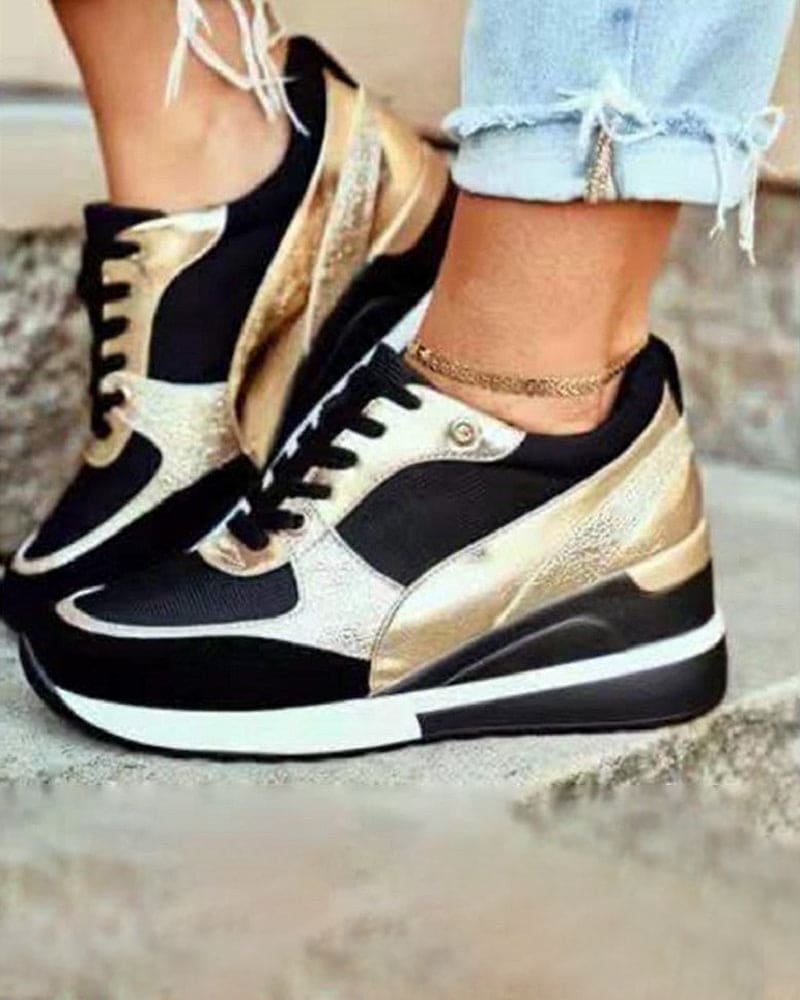 W&W Mode | Plattform Sneakers Mit Pailletten