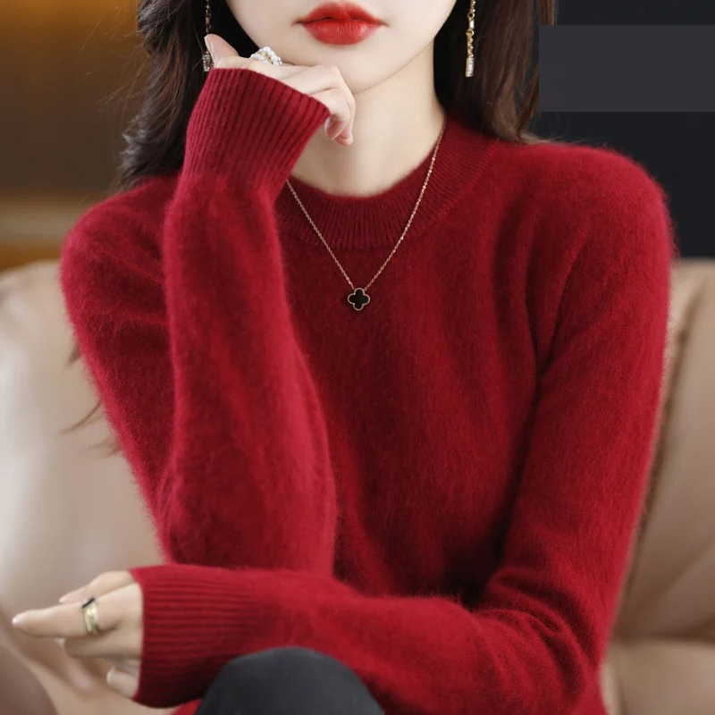 W&W Mode | Kaschmir Pullover Damen Luxuriöser Rundhalsausschnitt, Weich & Modisch