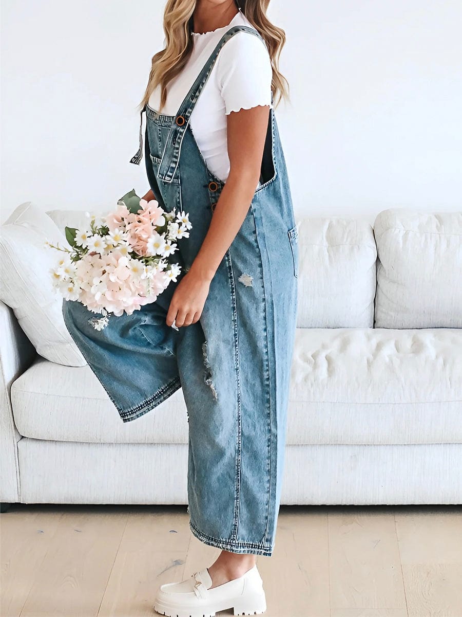 WW | Ärmelloser Lockere Denim Overall