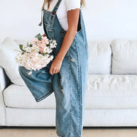 WW | Ärmelloser Lockere Denim Overall