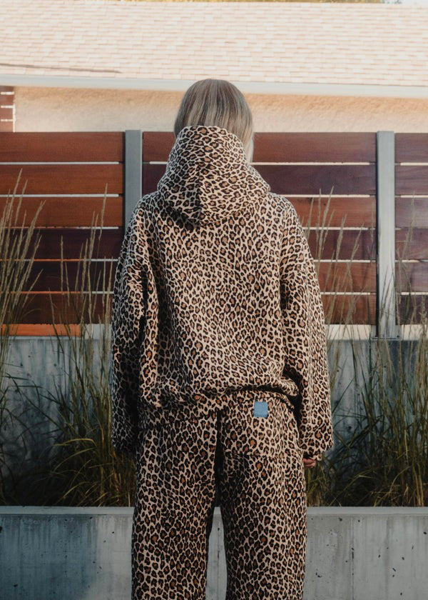 W&W Mode | Leopardenmuster Hoodie und Jogginghose Set für Damen