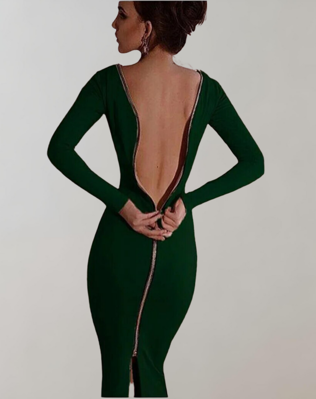 W&W Mode - Langärmliges Kleid mit Rückenreißverschluss