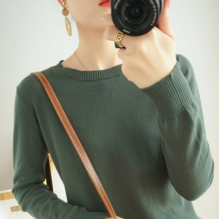 W&W Mode | Cashmere Pullover Damen Klassischer Rundhals, Weich & Atmungsaktiv