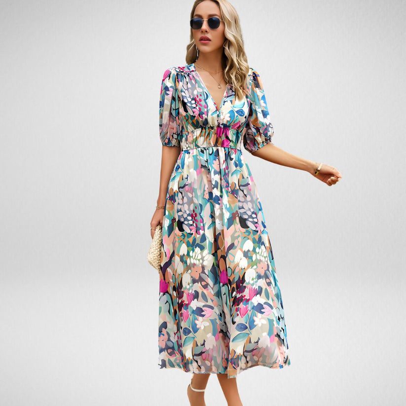 W&W Mode | Midi Kleid Mit Dreiviertelärmeln