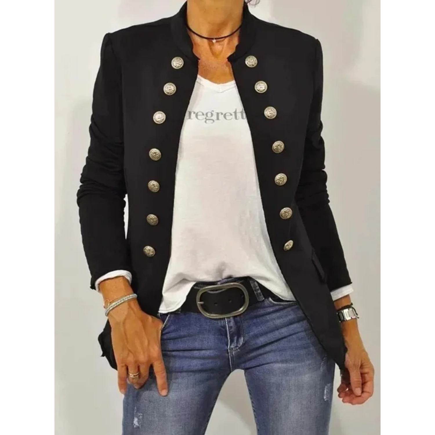 WW – langärmliger schwarzer Damenblazer