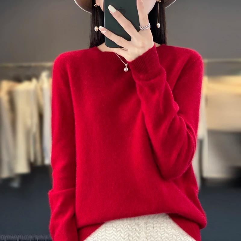 W&W Mode | Cashmere Pullover Damen Stilvoller Rundhals, Weich & Komfortabel