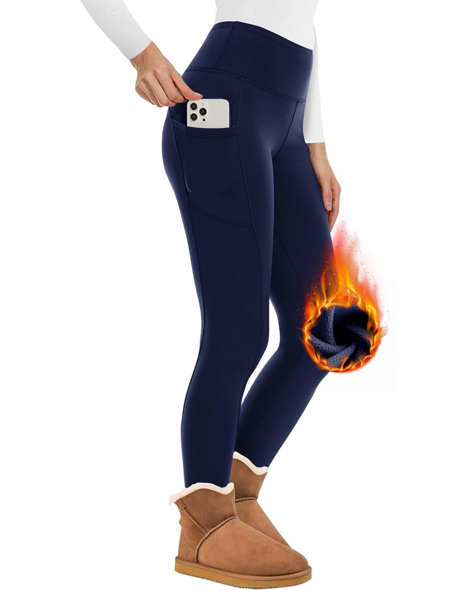 WW | Wunderschöne Enganliegende Fleece Wollleggings
