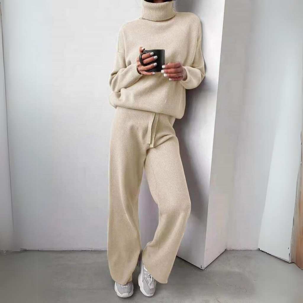 WW | Bequemes 2-Teiliges Set Aus Rollkragenpullover Und Langer Hose