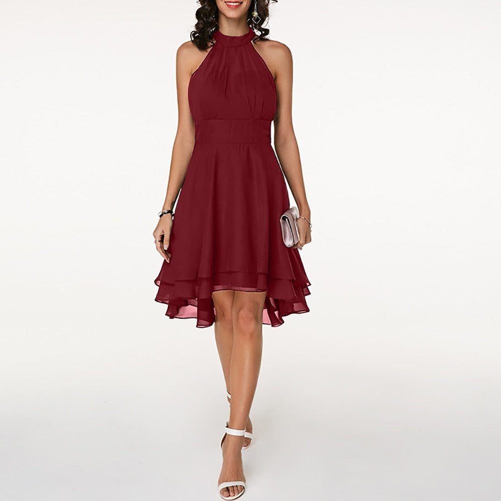 WW | Damen Mini Kleid Charmantes Stilvolles Kleid Doppellag