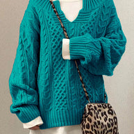 WW Luxe Sweater | Bequemer warmer Oversized-Zopfpullover aus weichem Material