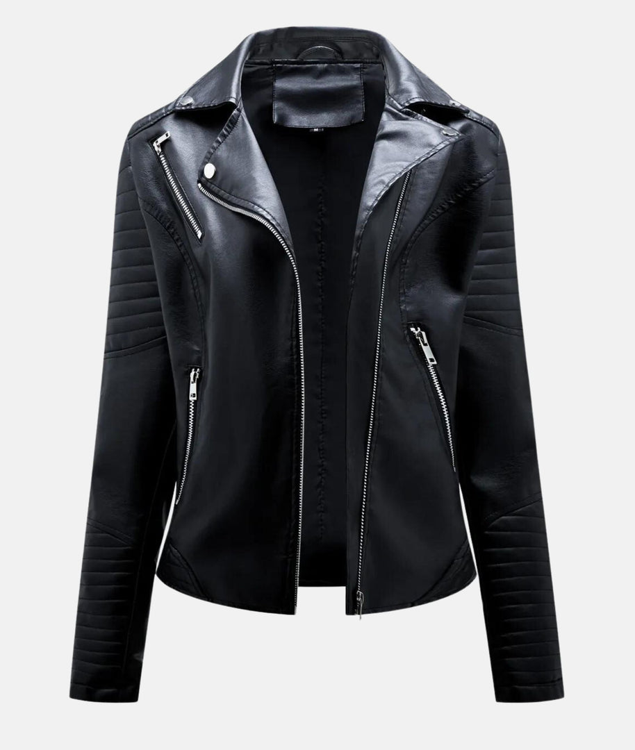 WW | Damen Lederjacke ohne Kapuze - Stilvolle Bikerjacke