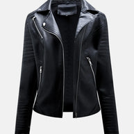 WW | Damen Lederjacke ohne Kapuze - Stilvolle Bikerjacke