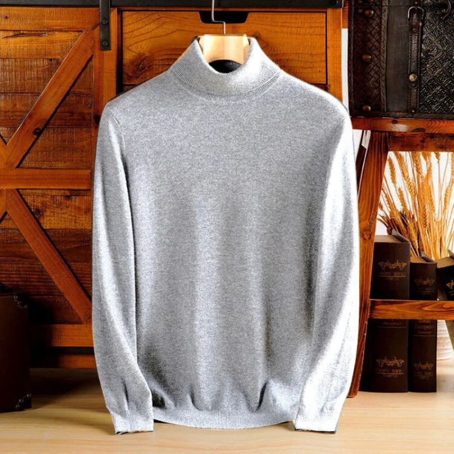 WW | Herren Wollpullover Mit Rollkragen Und Schlankem Design