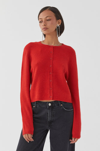 WW | Bunter Unifarbener Damen-Cardigan