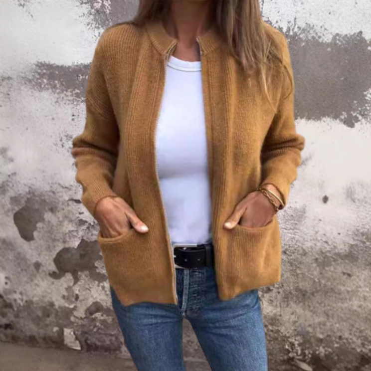 W&W Mode | Superweiche, Warme Strickjacke Mit Reißverschluss