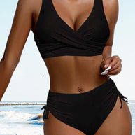 WW bikini-badeanzug mit kordelzug und schnürung hinten