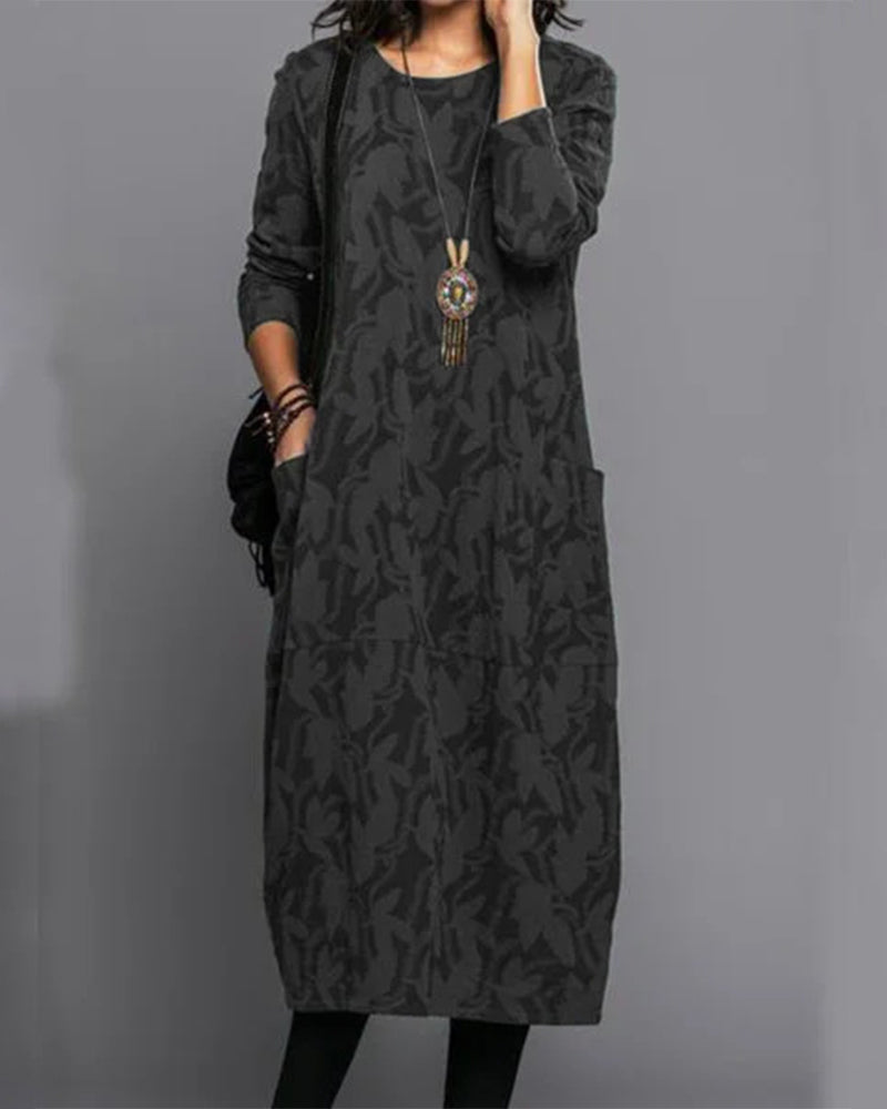 Damenkleid mit langen Ärmeln und Vintage-Design