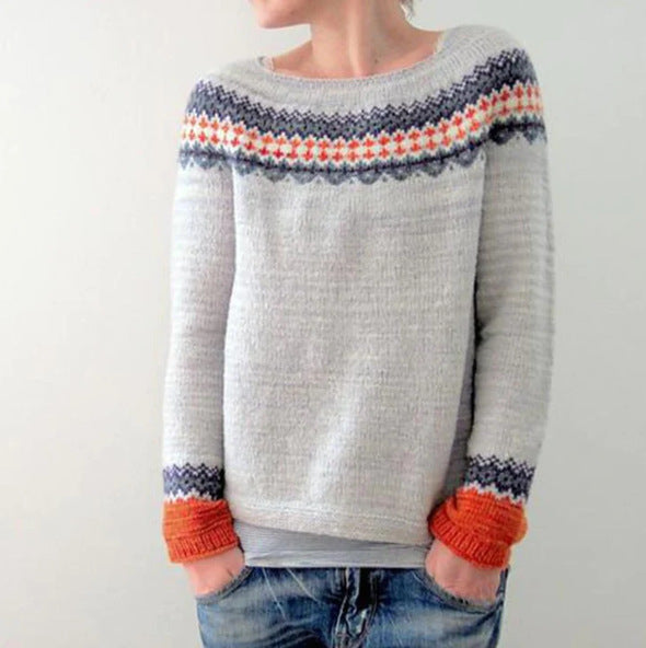Damen-Retro-Strickpullover