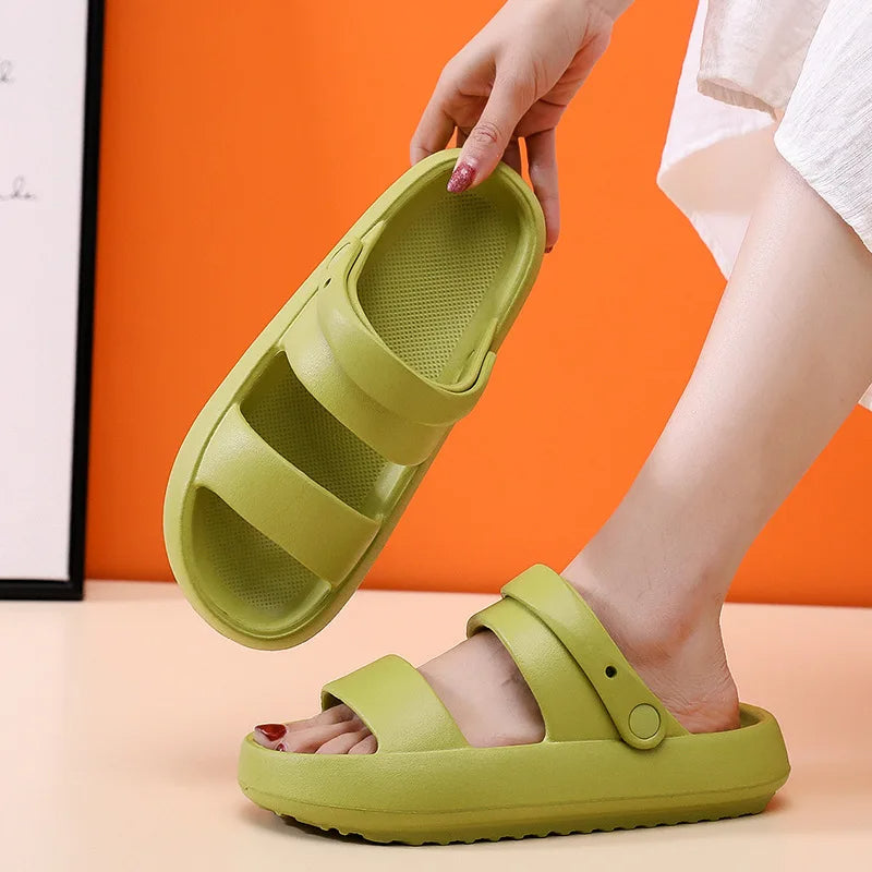 W&W Mode - Orthopädische Sandalen | Comfort Plus Pantoletten mit Doppelriemen | Gepolsterte, lässige Slip-On-Sandalen