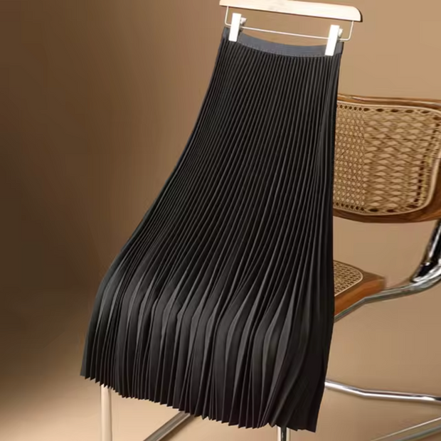 WW | Plissierter Baumwoll-Satin Maxi-Rock