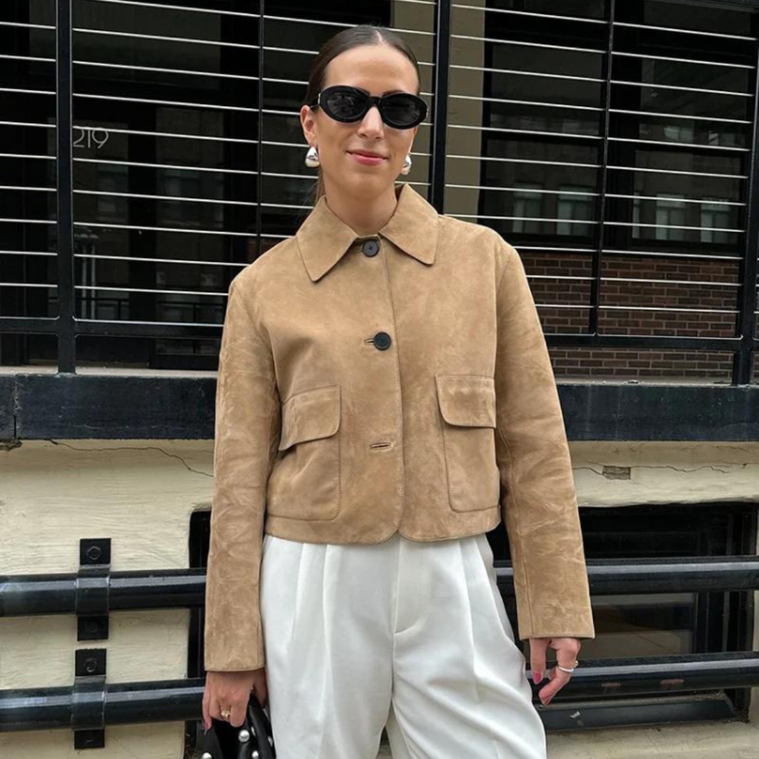 W&W Mode | Beige Lederjacke