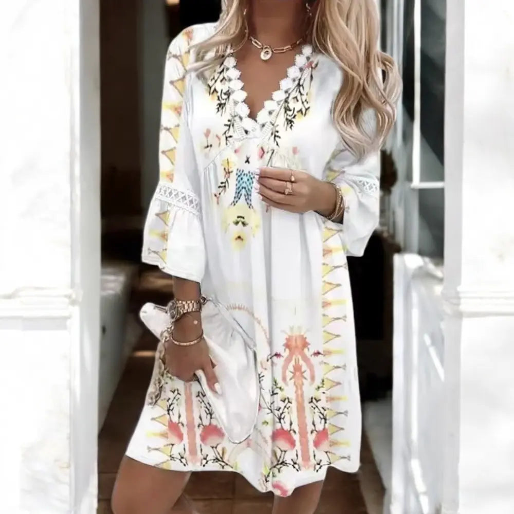 WW | Sommer Boho Farbige Mini Kleid