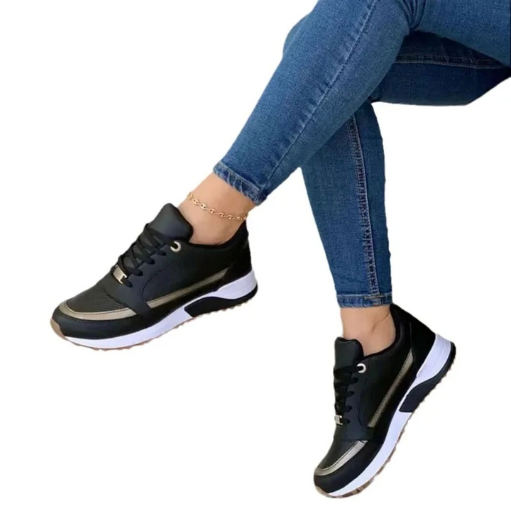 W&W Mode | Sportlicher Stil Leder weiß weich Sohle Damen Schuhe