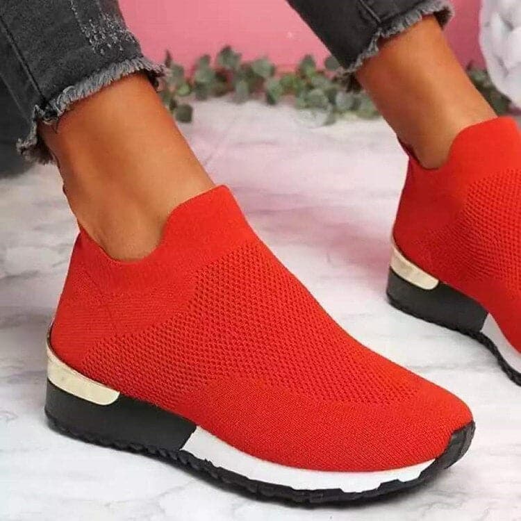 WW | Slip On Sneakers Atmungsaktives Strickmesh Stoßdämpfende Sohle Komfort Fit