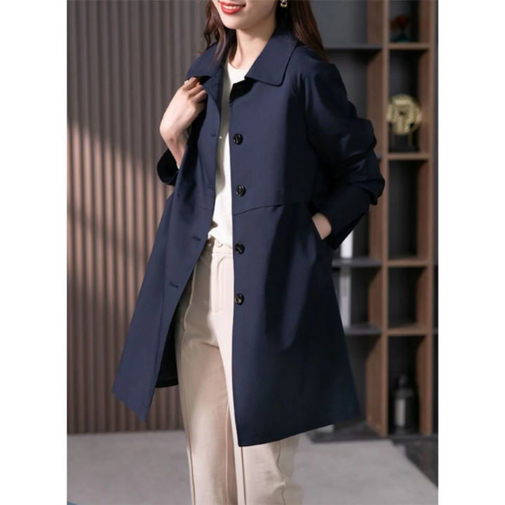 W&W Mode | Klassischer Trenchcoat Damen, Einfach Gebunden, Taillierter Damenmantel