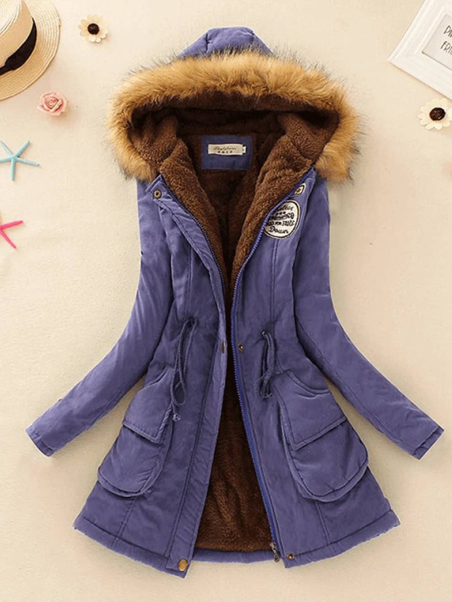 W&W Mode | Damen Parka in Mittellanger Ausführung Mit Reißverschluss