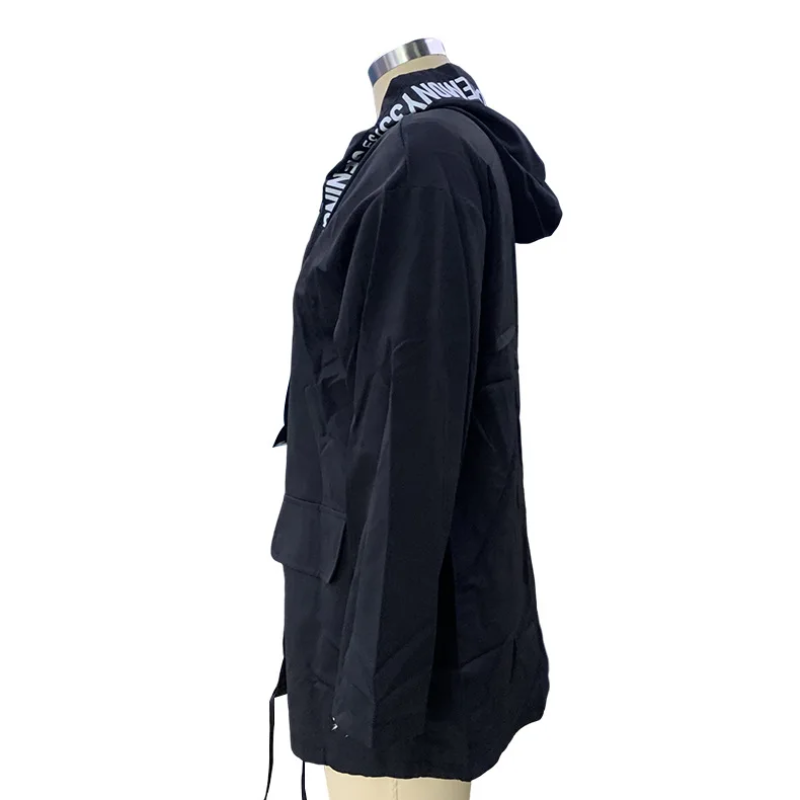 W&W Mode | Lässiger Trenchcoat Damen mit Grafischen Details und Vordertaschen