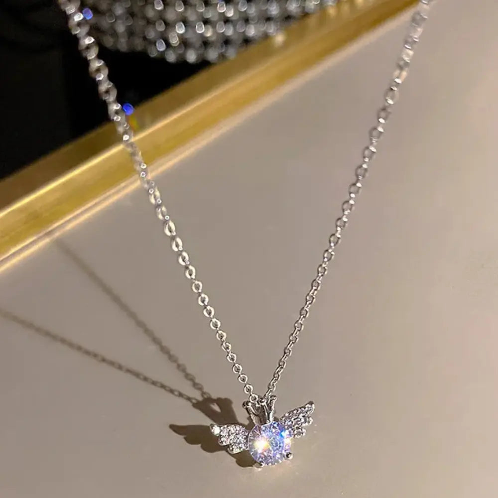 WW | Bogen Engel Flügel Herz Anhänger Kette Für Damen