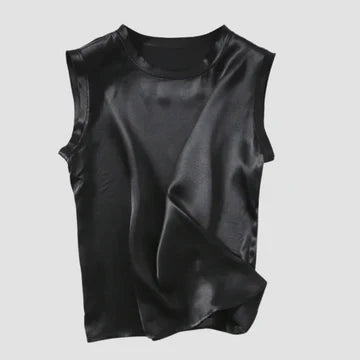 WW | Ärmelloses Seidensatin Top Design