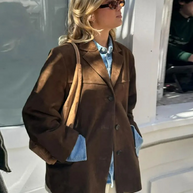 WW | Oversize Brauner Wildleder Trenchcoat Mit