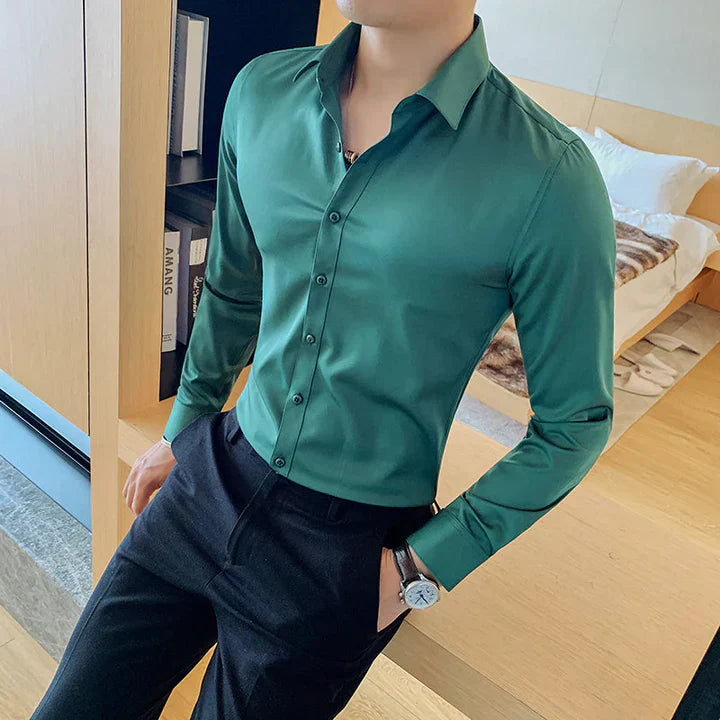 WW | Herren Business Hemd Mit Schlanker Passform Und Quadratischem Kragen
