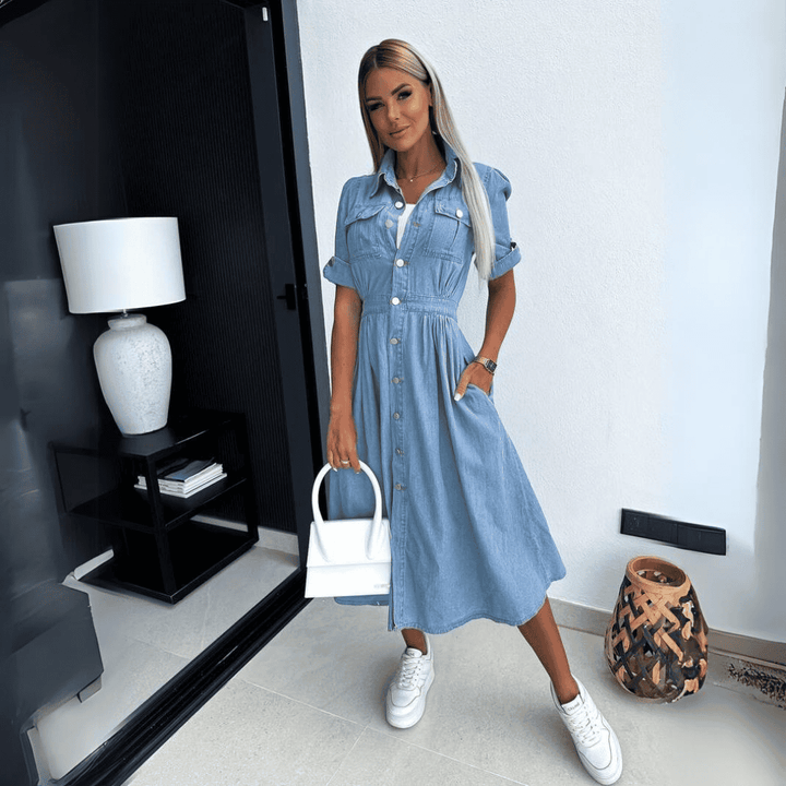 W&W Mode | Stylische Denim Midi Kleid