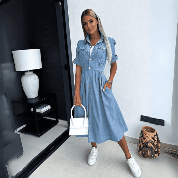 WW | Stylische Denim Midi Kleid
