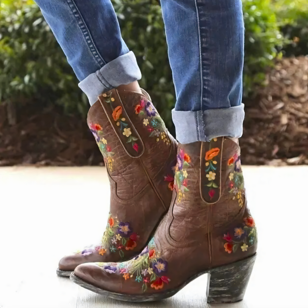 W&W Mode | Wetterbeständige Vintage Cowgirl-Stiefel