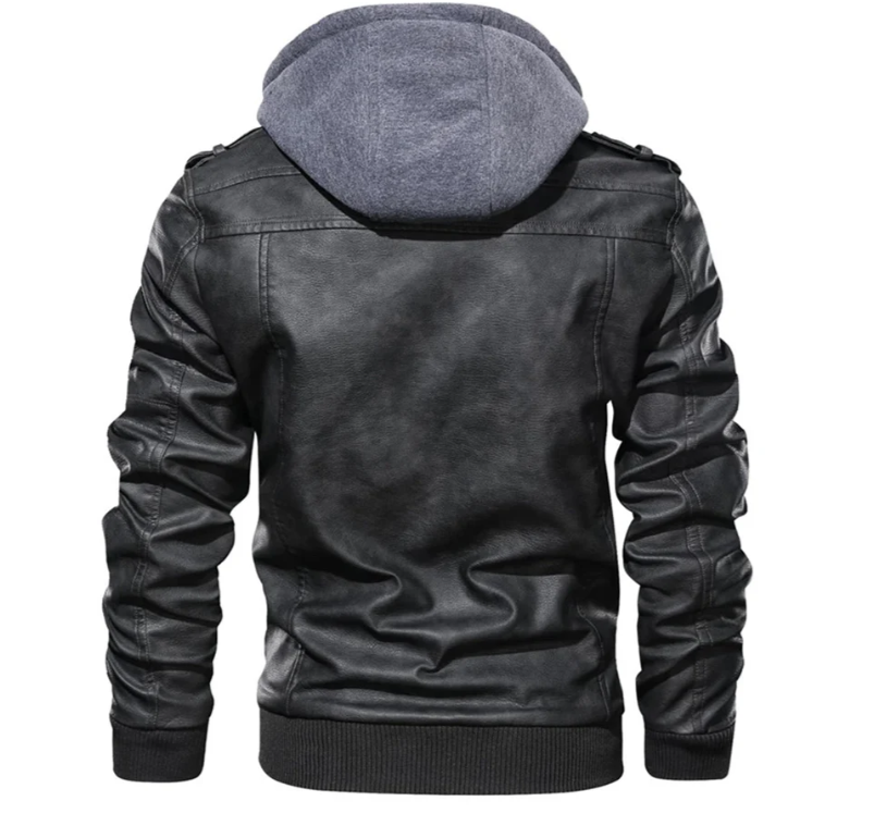 WW | Lederjacke Mit Kapuze Für Herren