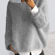 Buntfarbener Off-Shoulder-Pullover
