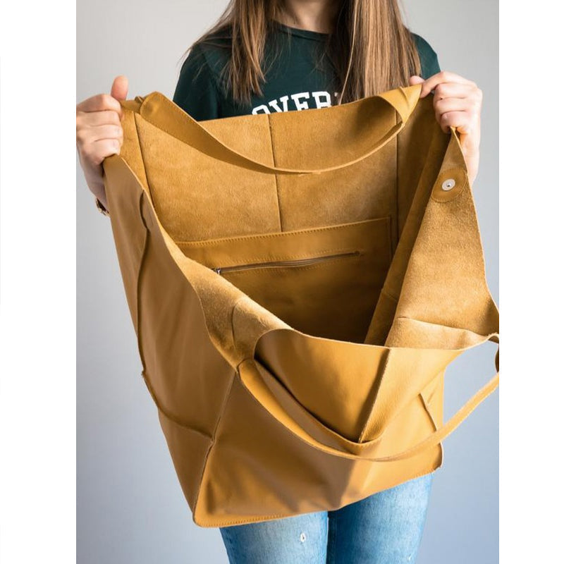 W&W Mode | Überdimensionale Leder Schultertasche für Damen