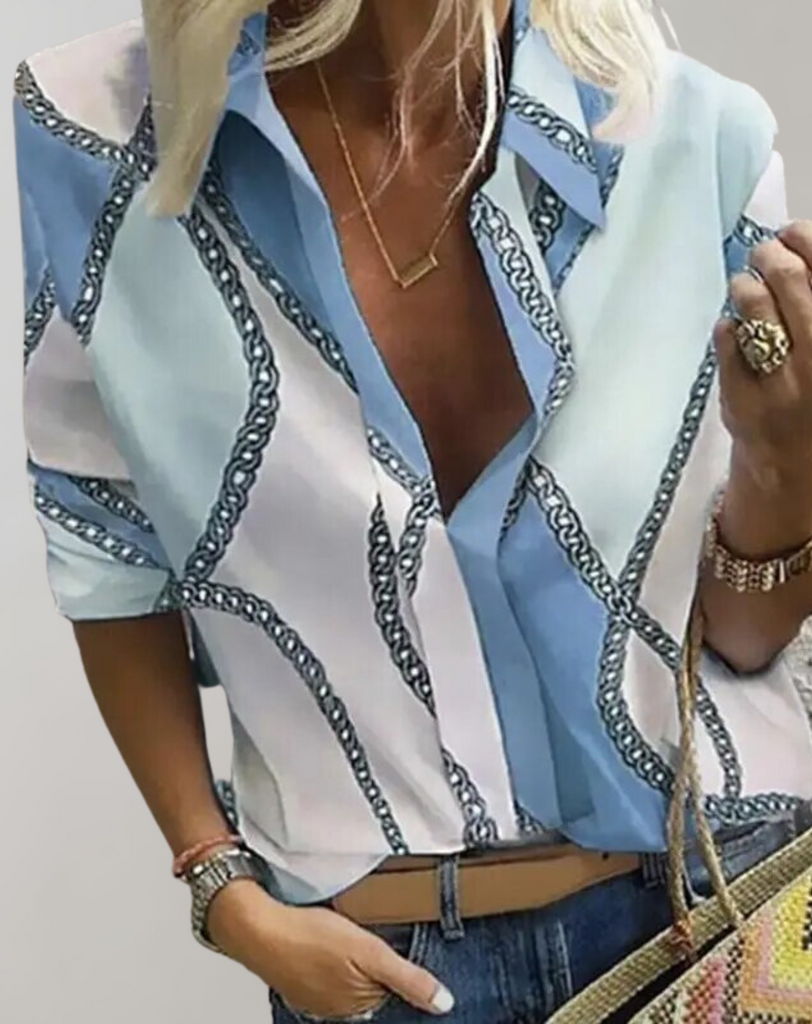WW | Seidenbluse mit Kettenmuster für Damen