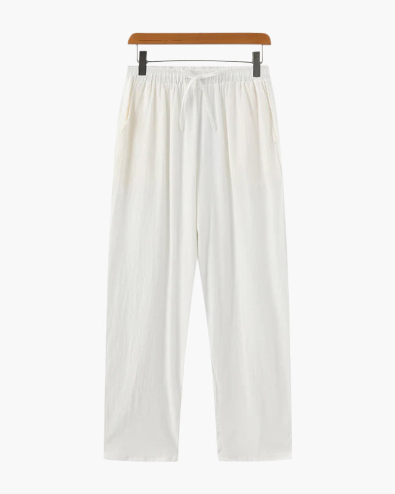 WW | Loose Fit Sommer Leinenhose Mit Kordelzug