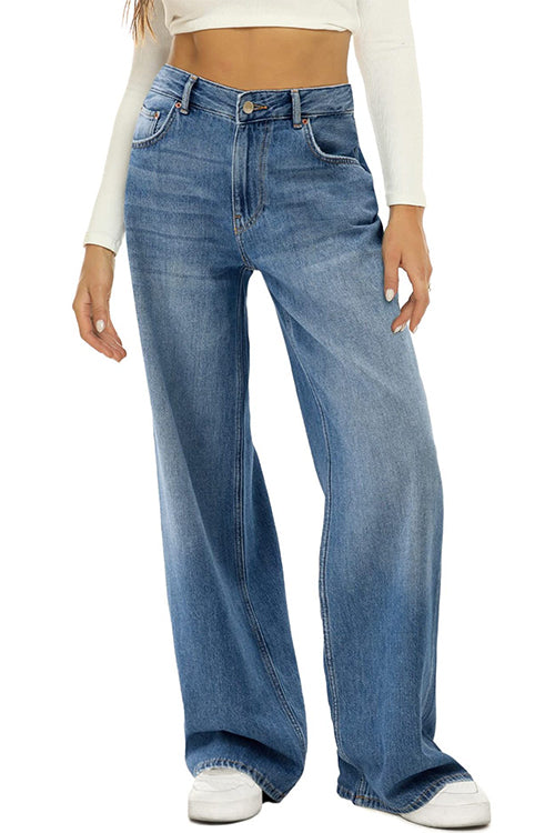 WW | Rosiedress Lässige Weite Beinhosen Aus Zerrissenem Denim