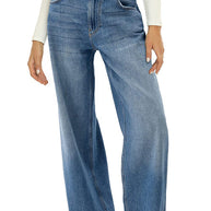 WW | Rosiedress Lässige Weite Beinhosen Aus Zerrissenem Denim